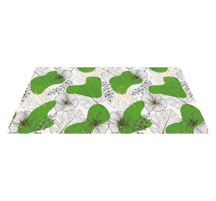 Tropical Monstera floral vinyl rug - TenStickers