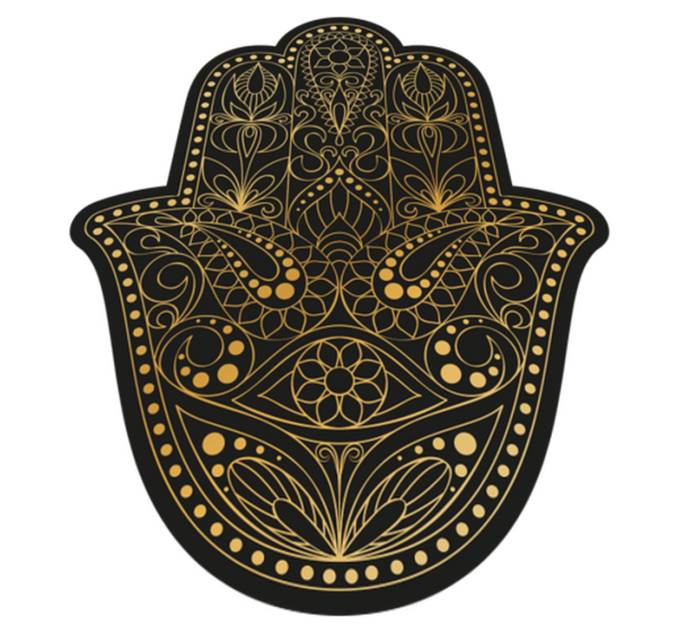 Ornamental Hamsa mandala vinyl rug - TenStickers