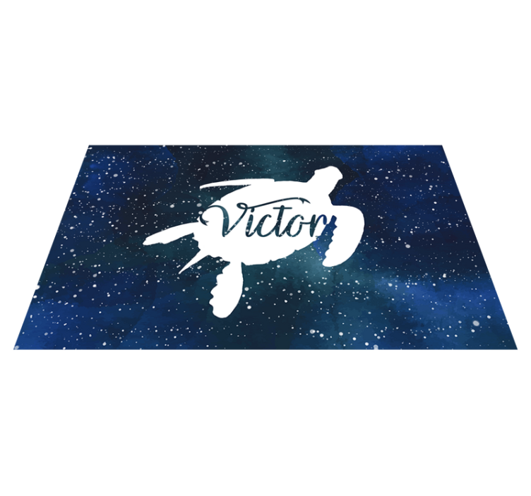 Turtle in the galaxy with name animal vinyl rug - TenStickers