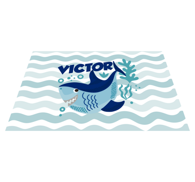 Custom Shark Illustration custom vinyl rug - TenStickers