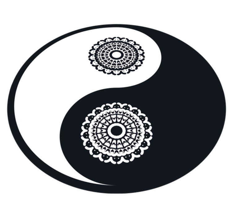 Yin Yang Mandala mandala vinyl rug - TenStickers