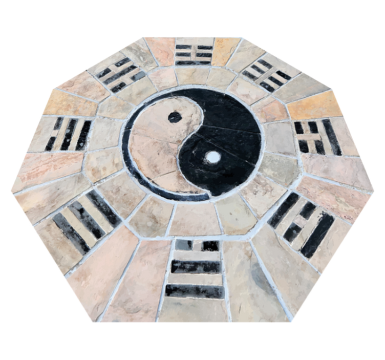 Yin Yang Mosaic mosaic vinyl rug - TenStickers