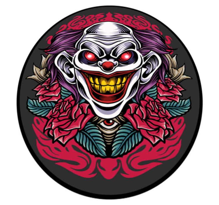 Clown art halloween vinyl rug - TenStickers