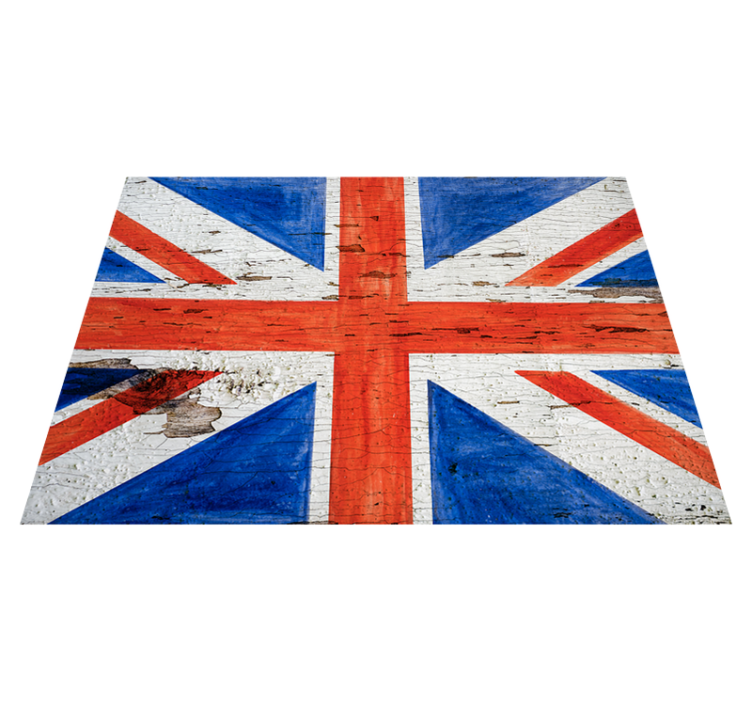 Distressed Union Jack world map vinyl rug - TenStickers