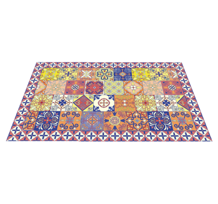 Colorful Tilework mosaic vinyl rug - TenStickers