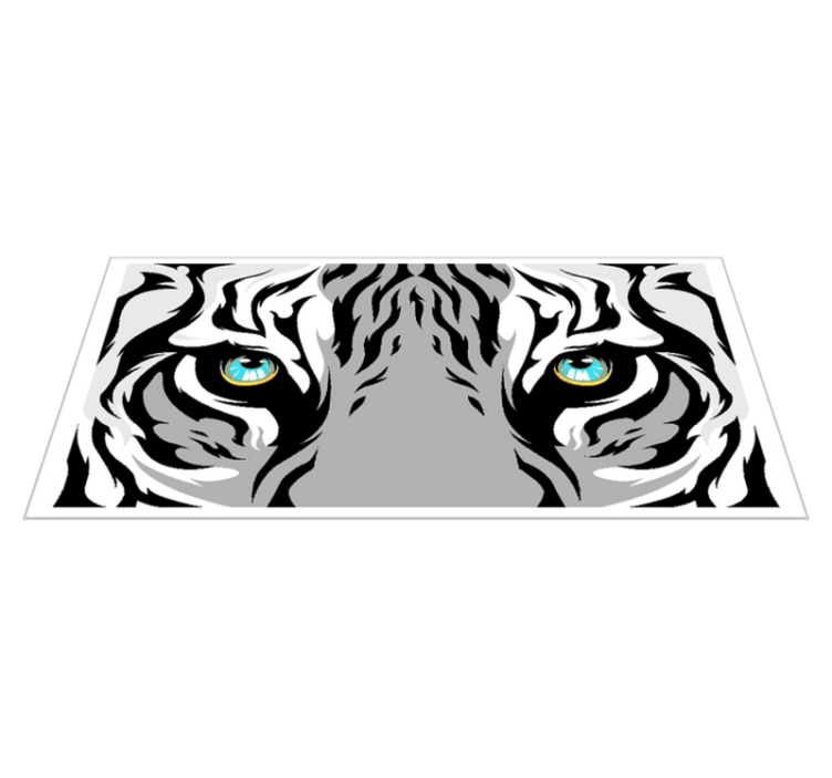 Tiger Gaze Graphic animal print vinyl rug - TenStickers