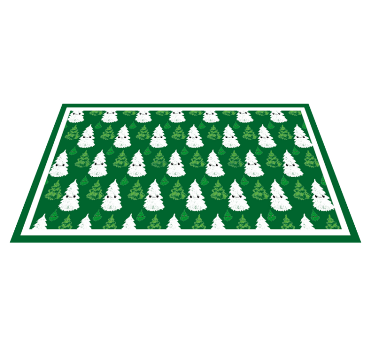 Festive Fir Motif Christmas vinyl rug - TenStickers