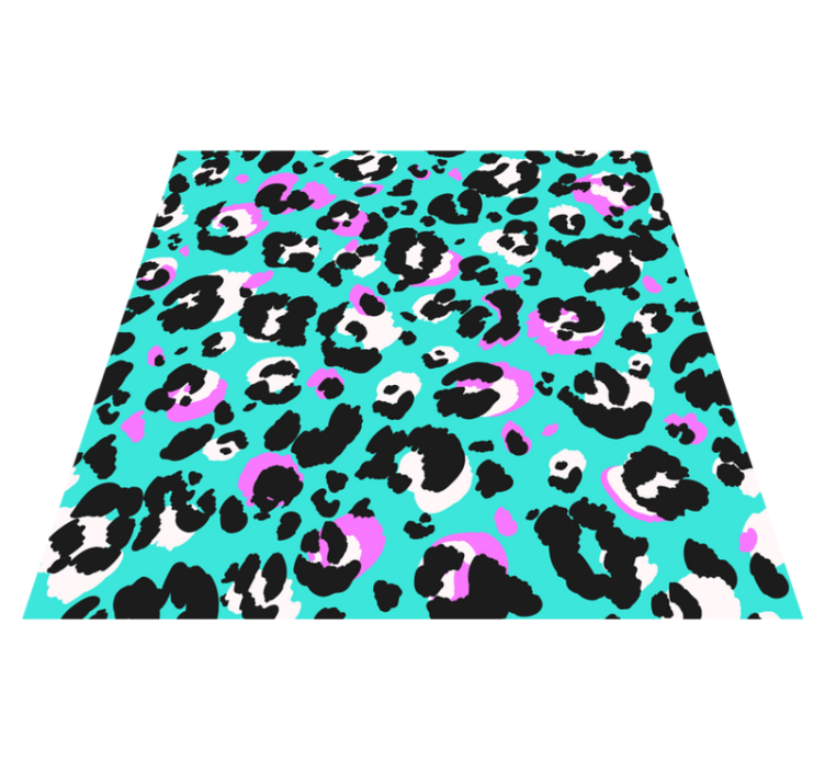 Colorful Leopard Spots animal print vinyl rug - TenStickers