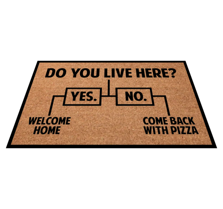 Do You live here? Yes/No/Pizza custom rug - TenStickers