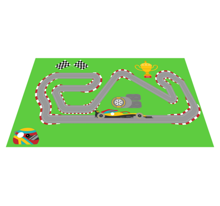 Racetrack Circuit road vinyl rug - TenStickers