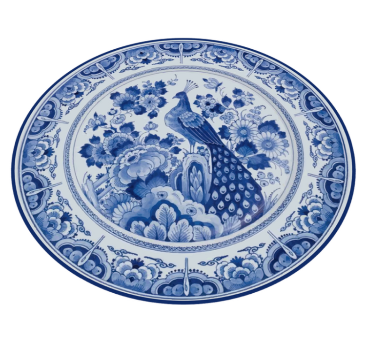Delftware peacock tile carpet - TenStickers