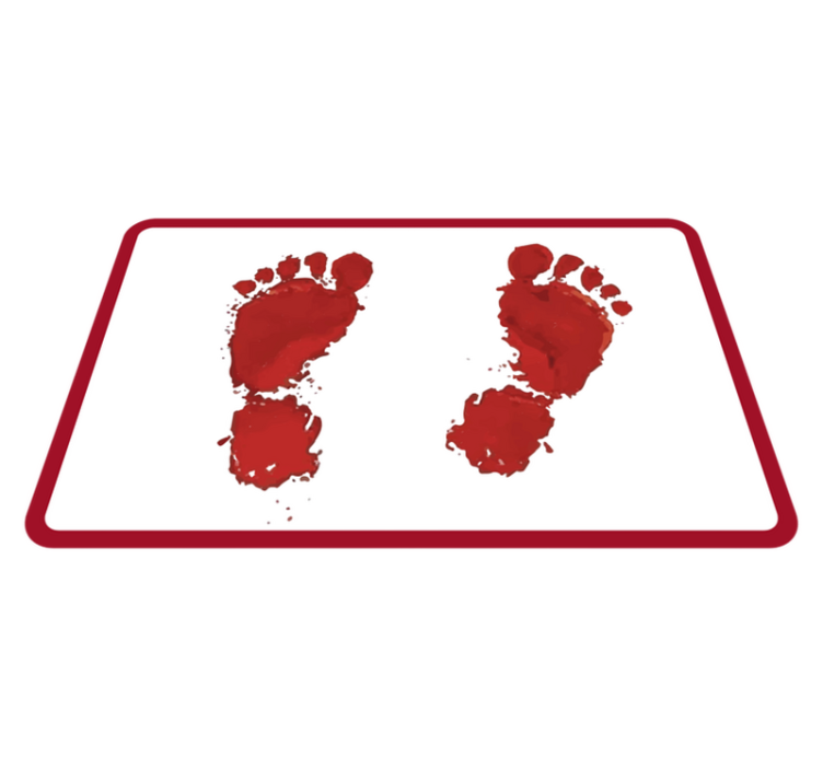 Red Footprints Imprint custom rug - TenStickers