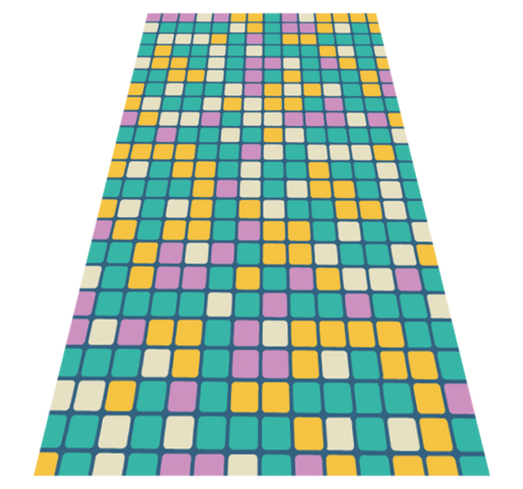 colourful square shapes kids vinyl rug - TenStickers