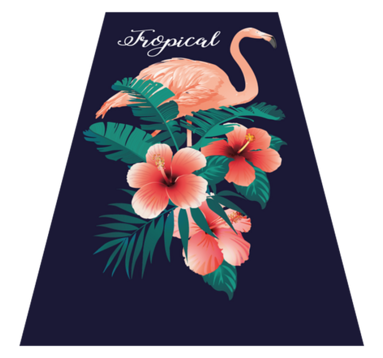 Tropical Flamingo animal vinyl rug - TenStickers