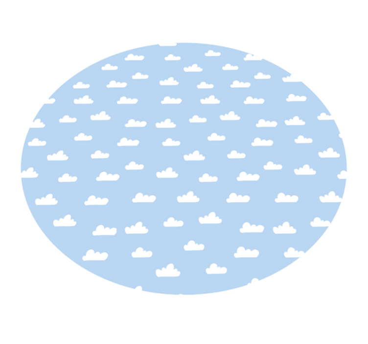 Cloudy Sky Circle kids vinyl rug - TenStickers