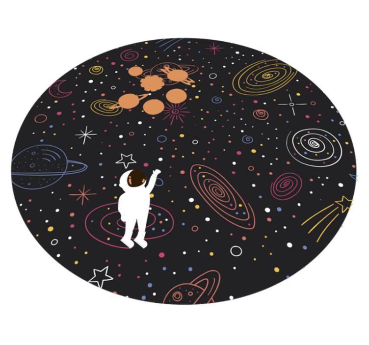 Space Exploration Motif kids vinyl rug - TenStickers