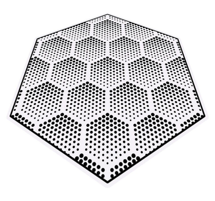 Hexagonal Dots Pattern geometric vinyl rug - TenStickers