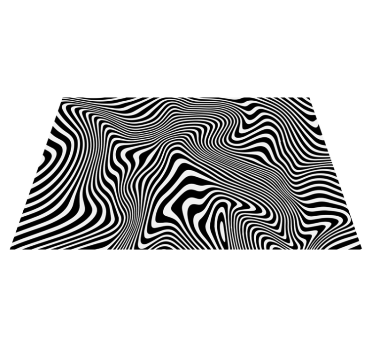 Wavy Optical Illusion striped vinyl rug - TenStickers