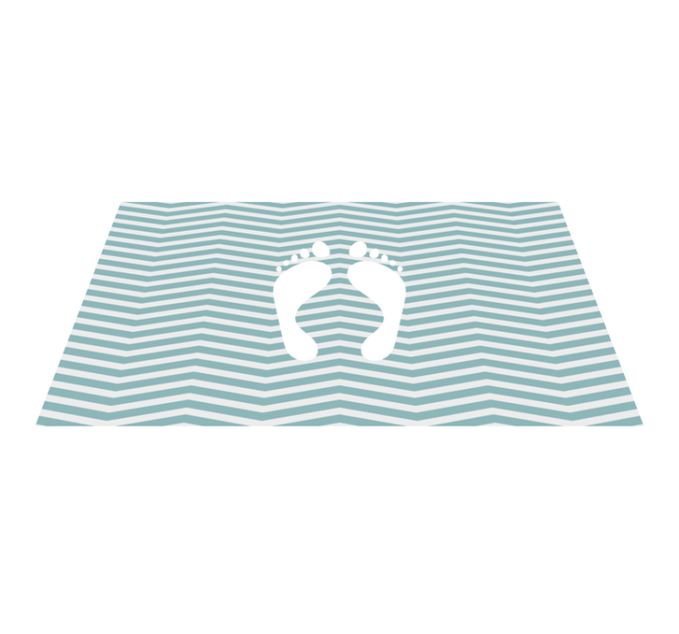 Striped Footprint striped vinyl rug - TenStickers