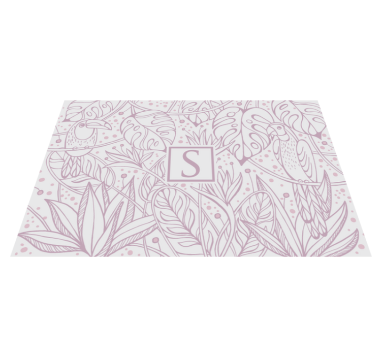 Pink Personalised Jungle nature rug - TenStickers