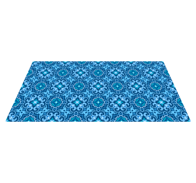 Ornamental Blue Pattern tile carpet - TenStickers