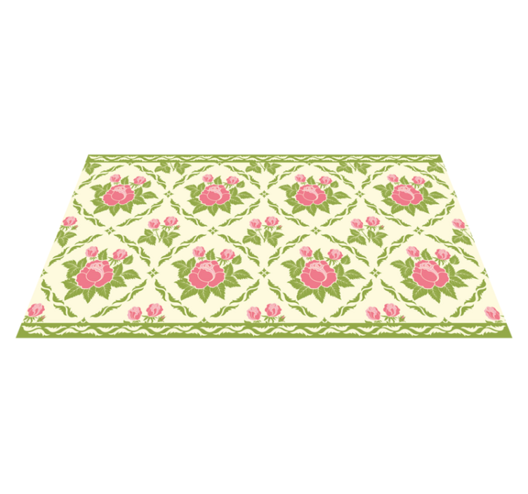 Blossom tile floral vinyl rug - TenStickers