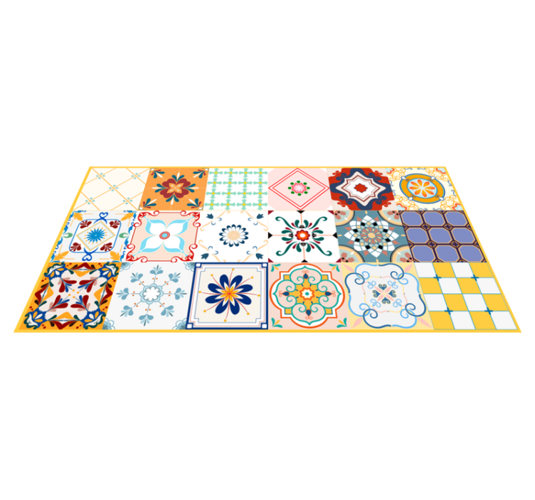 Multiple colorful hidraulic pattern vinyl rug - TenStickers