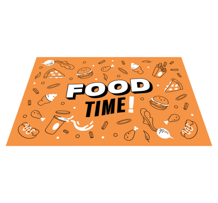Food Time Illustration kitchen vinyl rug - TenStickers