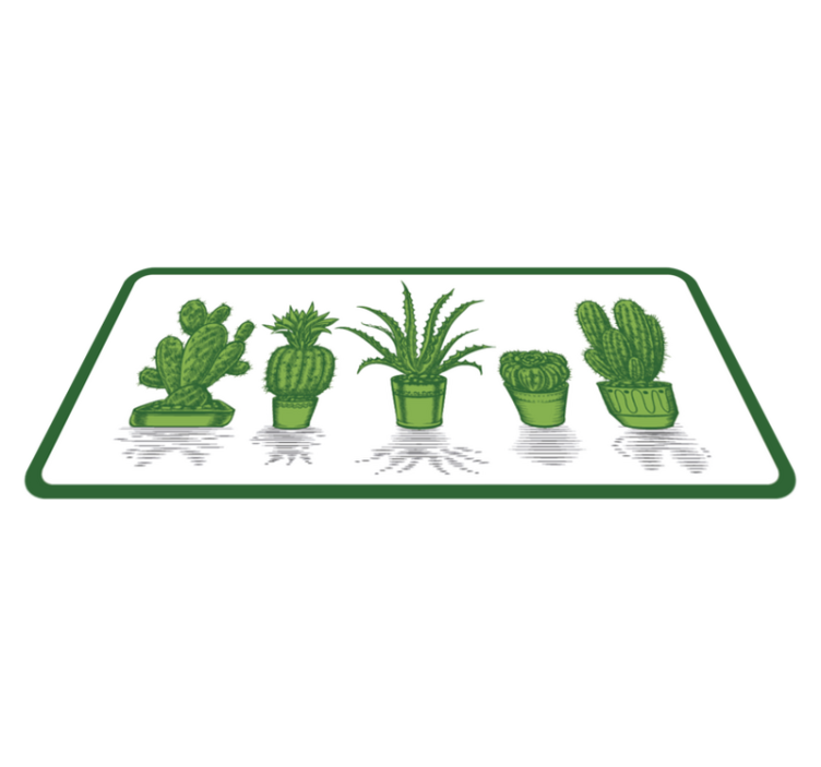 Cactus Collection floral vinyl rug - TenStickers