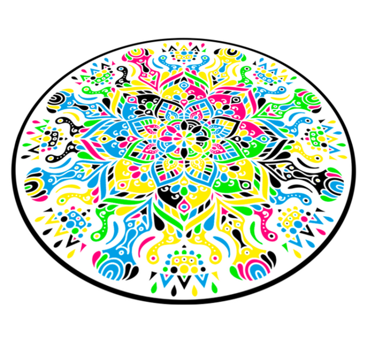 Vibrant Mandala mandala vinyl rug - TenStickers