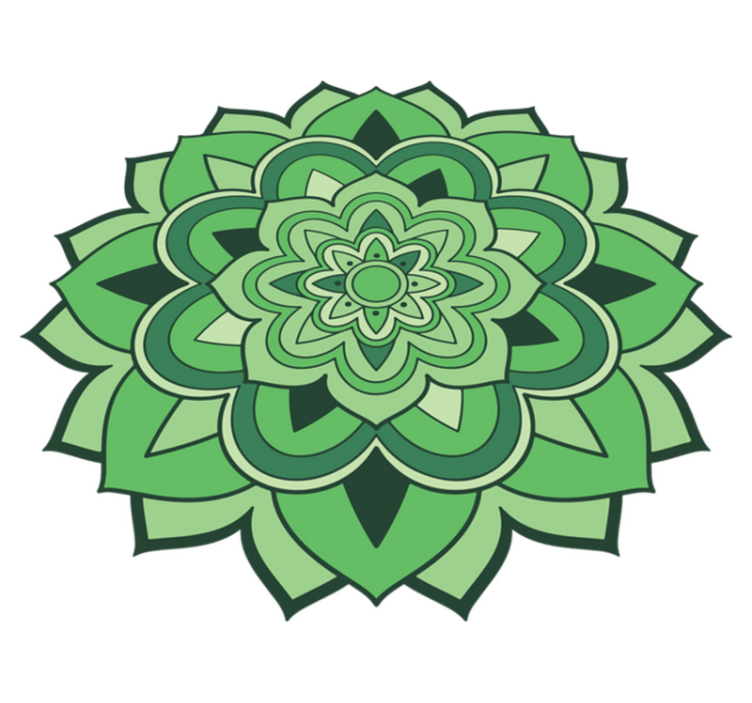 Green Mandala Emblem mandala vinyl rug - TenStickers