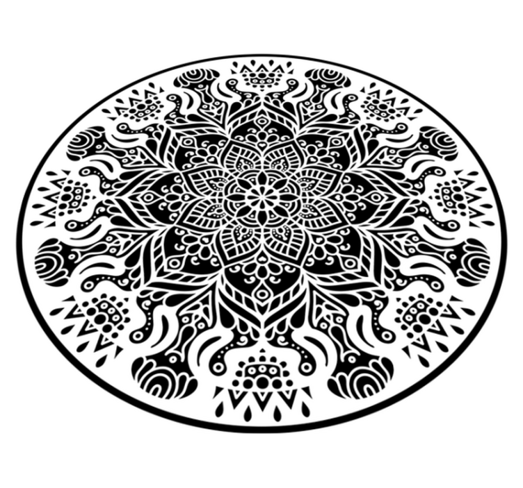 Intricate Mandala Design mandala vinyl rug - TenStickers