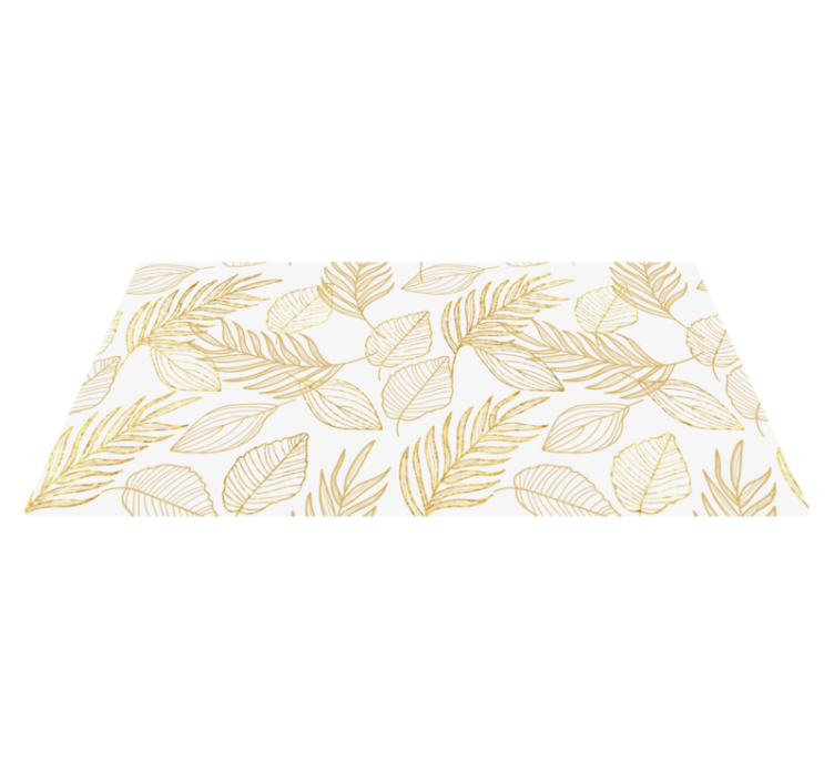 Leaf Motif Illustration floral vinyl rug - TenStickers