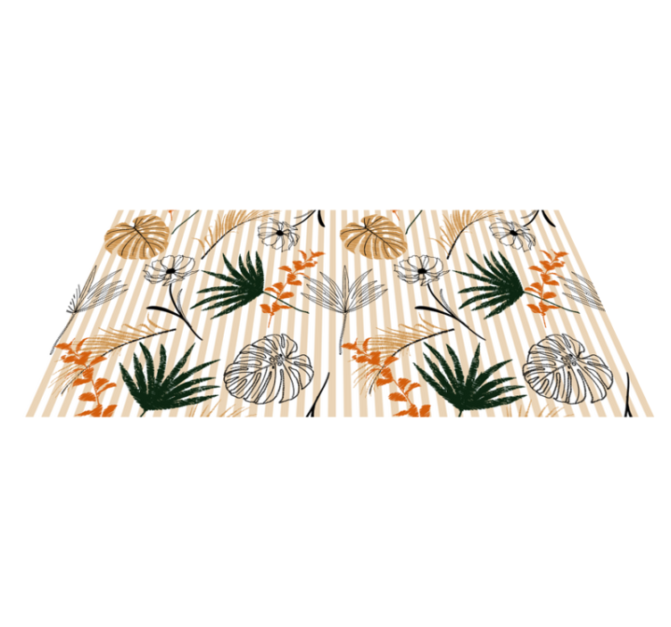 Botanical Theme floral vinyl rug - TenStickers