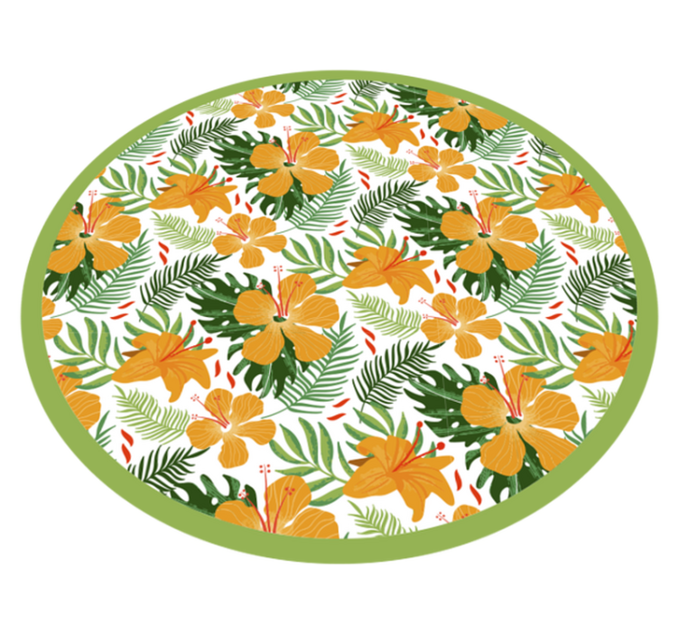 Tropical Floral Harmony floral vinyl rug - TenStickers