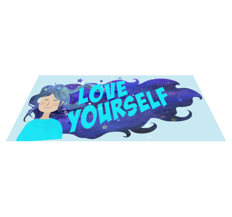 Love Yourself Illustration custom rug - TenStickers