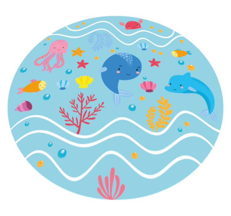 Fun sea animals animal rug - TenStickers