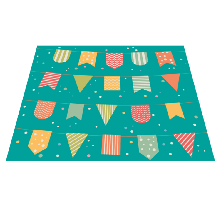 Festive Bunting kids vinyl rug - TenStickers