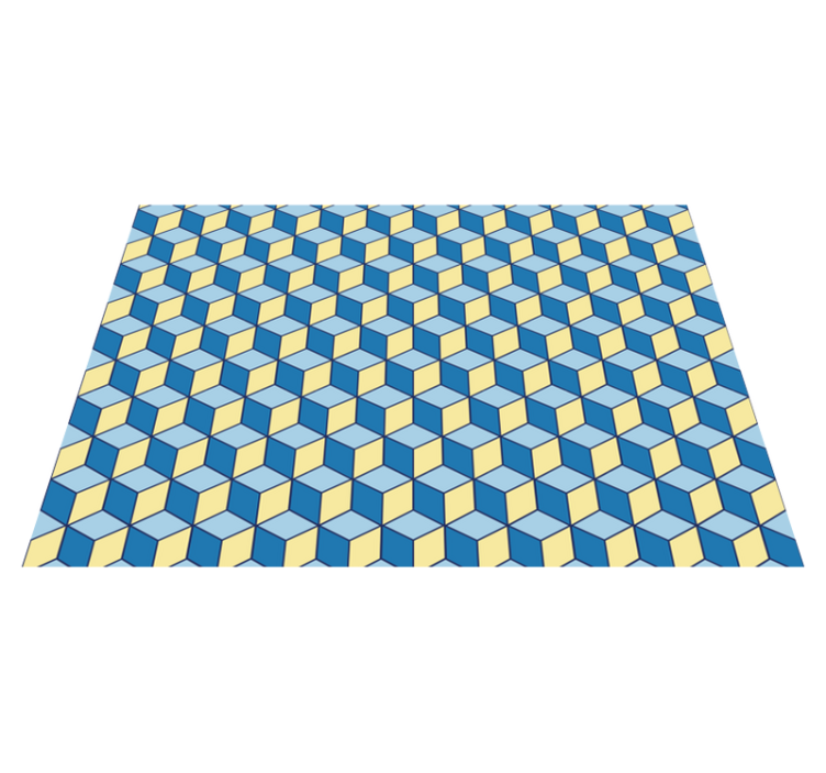 Cubist Pattern tile vinyl rug - TenStickers