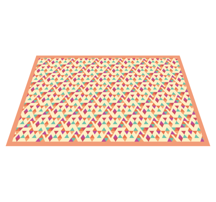 Colourful triangles geometric vinyl rugs - TenStickers