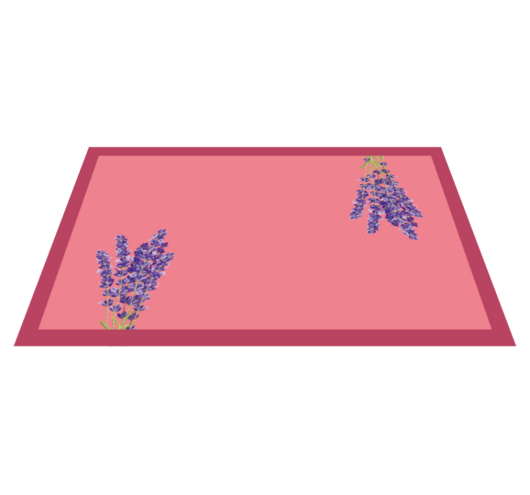 Simplistic lavender floral rug - TenStickers