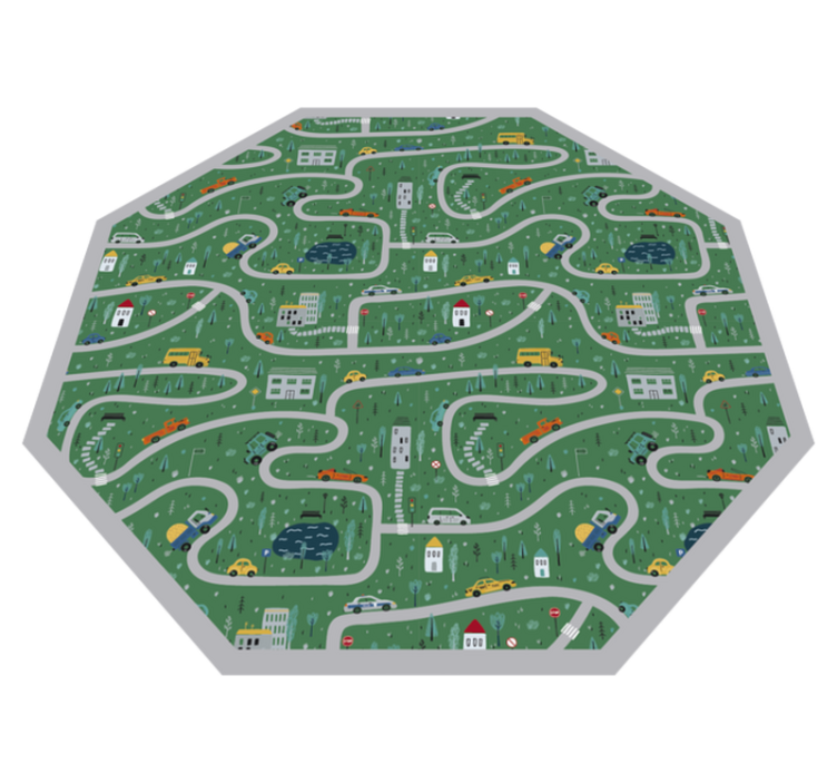 Playful Roadways road vinyl rug - TenStickers