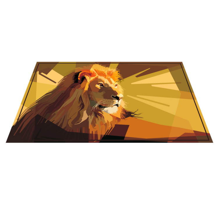 Lion drawing animal vinyl rug - TenStickers