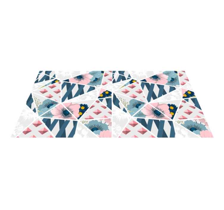 Geometric Floral Kaleidoscope geometric vinyl rug - TenStickers