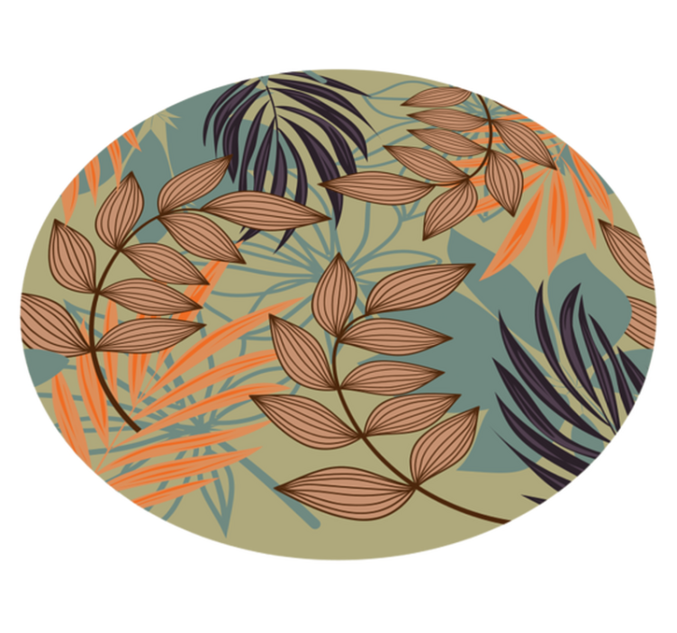 Botanical Foliage Pattern floral vinyl rug - TenStickers