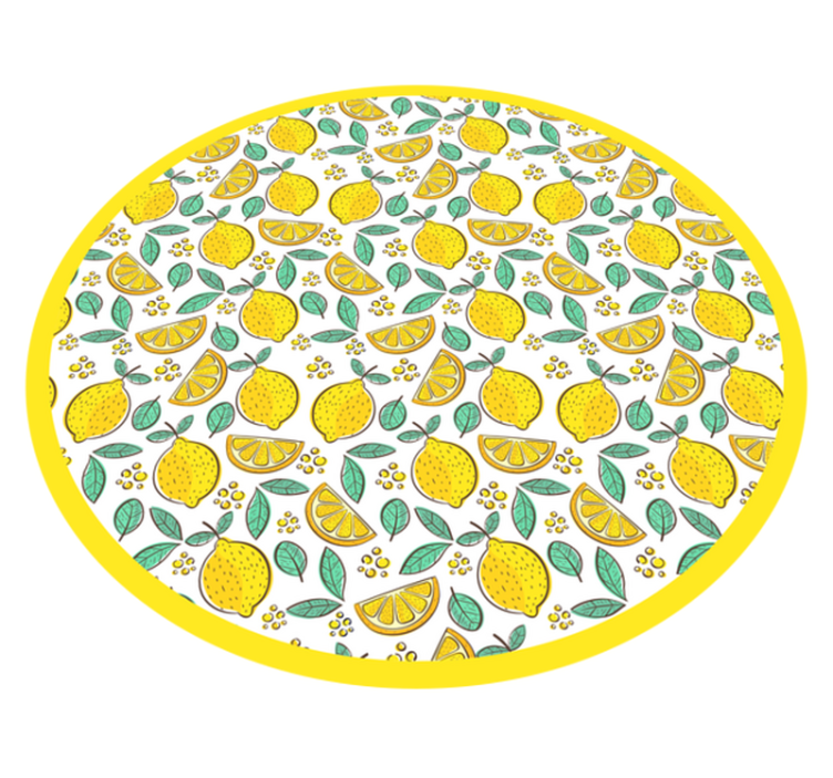 Illustrative lemon pattern kitchen floor tiles - TenStickers