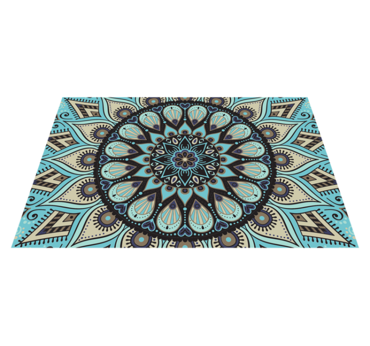 Ornate Circular Motif mandala vinyl rug - TenStickers