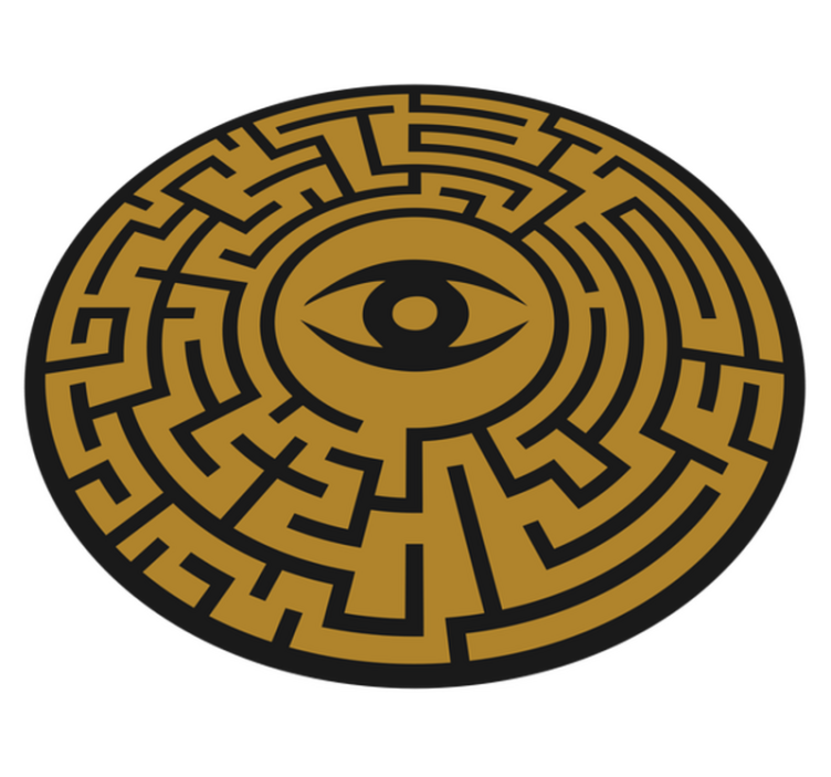 Labyrinth Eye Symbol game vinyl rug - TenStickers