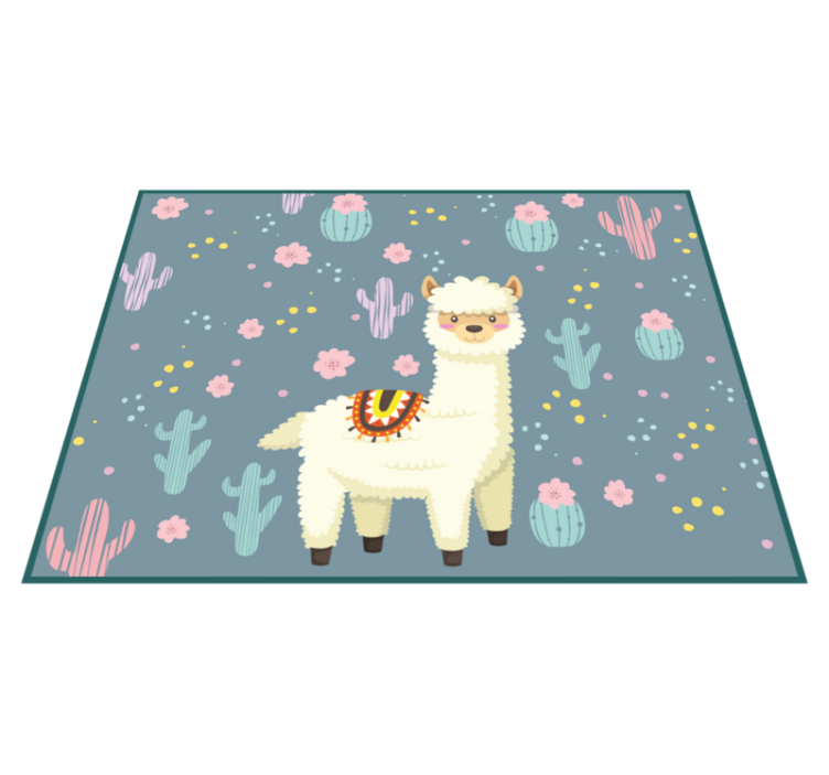 Cute happy  llamas animal rug - TenStickers