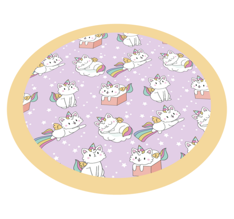 Unicorn Cat Adventure kids vinyl rug - TenStickers